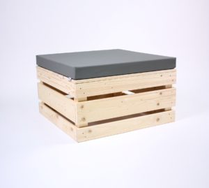 Palettensitzinsel 2.0 Klein mit Palettenkissen Kunstleder - Aschgrau